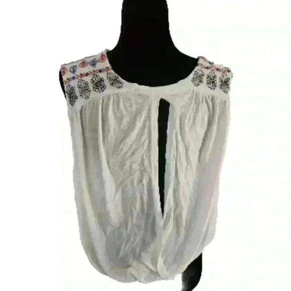 Free People Women’s Boho Embroidered & Embellished Tank Top XS | Festival Chic - Picture 4 of 16
